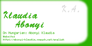 klaudia abonyi business card